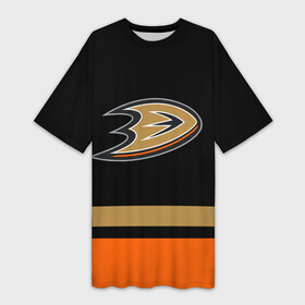 Платье-футболка 3D с принтом Anaheim Ducks  Анахайм Дакс в Рязани,  |  | anahaim ducks | anaheim | anaheim ducks | ducks | hockey | mighty ducks | nhl | usa | дакс | могучие утята | нхл | спорт | сша | хоккей | шайба