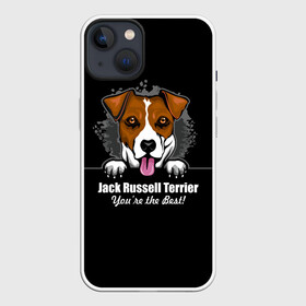 Чехол для iPhone 13 с принтом Джек Рассел Терьер (Jack Russell Terrier) в Рязани,  |  | Тематика изображения на принте: animal | dog terrier | jack russell terrier | год собаки | джек рассел терьер | друг человека | животное | зверь | кинолог | охотничья собака | пёс | пёсик | собака джек рассел терьер | собаковод | терьер