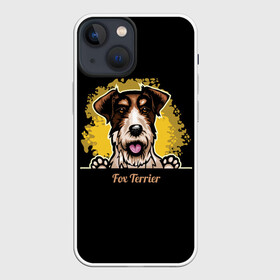 Чехол для iPhone 13 mini с принтом Фокстерьер (Fox terrier) в Рязани,  |  | Тематика изображения на принте: animal | dog | fox terrier | hunting dog | terrier | год собаки | друг человека | животное | зверь | кинолог | охотничья собака | пёс | пёсик | порода собак | собака | собака фокстерьер | собаковод | терьер | фокстерьер