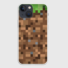 Чехол для iPhone 13 mini с принтом ЗЕМЛЯ | DIRT | MINECRAFT в Рязани,  |  | block | box | dirt | minecraft | pixels | texture | биом | блок | земля | майнкрафт | пиксели | пиксельный | текстура