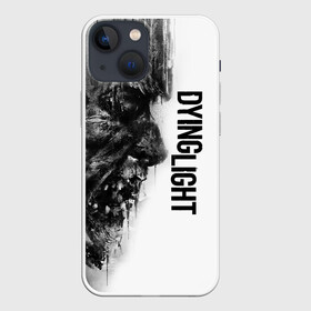 Чехол для iPhone 13 mini с принтом DYING LIGHT BLACK  WHITE ZOMBIE FACE в Рязани,  |  | apocalypsis | dying light | dying light 2 | dying light the following | haran | horror | kyle craig | monsters | survivor | zombie | апокалипсис | выживалка | даинг лайт | зомби | кайл крейн | монстры | харан