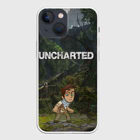 Чехол для iPhone 13 mini с принтом Uncharted | На картах не значится в Рязани,  |  | Тематика изображения на принте: drakes fortune святилище | nathan drake uncharted | uncharted джунгли | анчартед дрейк | натан дрейк | натан дрейк в джунглях | охотник за сокровищами дрейк