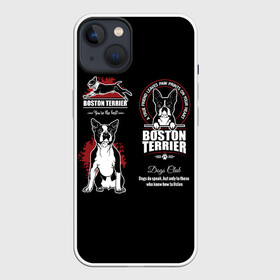 Чехол для iPhone 13 с принтом Бостон Терьер (Boston Terrier) в Рязани,  |  | Тематика изображения на принте: a | boston terrier | bull terrier | bulldog | dog | terrier | бостон терьер | бостонский терьер | бульдог | бультерьер | год собаки | друг человека | животное | зверь | ищейка | кинолог | кость | пёс | собака бостон терьер