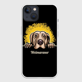 Чехол для iPhone 13 с принтом Веймаранер (Weimaraner) в Рязани,  |  | animal | dog | hunting dog | weimaraner | веймаранер | веймарская овчарка | год собаки | друг человека | животное | зверь | кинолог | легавая | охотничья собака | пёс | порода собак | собака | собака веймаранер