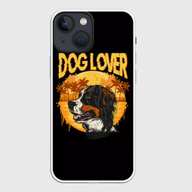 Чехол для iPhone 13 mini с принтом Любитель Собак (Dog Lover) в Рязани,  |  | anim | bernese mountain dog | bernese sheepdog | dog | бернская овчарка | бернский зенненхунд | год собаки | друг человека | животное | зверь | кинолог | овчарка | пастушья собака | пёс | порода собак