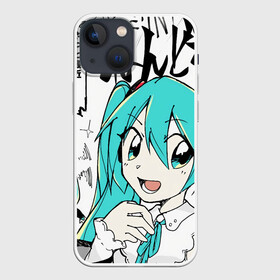 Чехол для iPhone 13 mini с принтом Hatsune Miku (Vocaloid) в Рязани,  |  | anime girl | hatsune miku | vocaloid | виртуальная певица | вокалоид | девушка с голубыми волосами | мику хацунэ | музыка