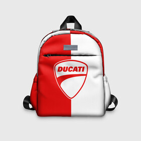 Детский рюкзак 3D с принтом DUCATI WHITE RED STYLE LOGO в Рязани, 100% полиэстер | лямки с регулируемой длиной, сверху петелька, чтобы рюкзак можно было повесить на вешалку. Основное отделение закрывается на молнию, как и внешний карман. Внутри дополнительный карман. По бокам два дополнительных кармашка | Тематика изображения на принте: ducati | italy | moto | motocycle | racing | sport | дукати | италия | мото | мотоспорт | мотоцикл | рейсинг | спорт