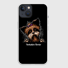 Чехол для iPhone 13 с принтом Собачка Йоркширский Терьер в Рязани,  |  | york | yorkshire terrier | год | друг человека | животное | зверь | йорк | йоркширский терьер | карманная собака | кость | мальтезе | мальтийская болонка | манчестер терьер | мини собачка | пёс | скайтерьер