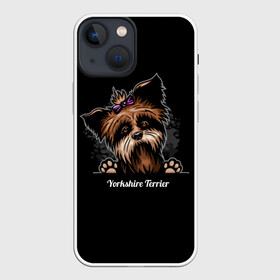 Чехол для iPhone 13 mini с принтом Собачка Йоркширский Терьер в Рязани,  |  | york | yorkshire terrier | год | друг человека | животное | зверь | йорк | йоркширский терьер | карманная собака | кость | мальтезе | мальтийская болонка | манчестер терьер | мини собачка | пёс | скайтерьер