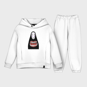 Детский костюм хлопок Oversize с принтом No Face в Рязани,  |  | kaonashi | mask | mouth | no face | spirit | spirited away | безликий | каонаси | маска | пасть | призрак | рот