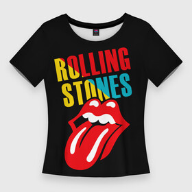 Женская футболка 3D Slim с принтом Роллинг Стоунз  Rolling Stones в Рязани,  |  | heavy metal | metal | rock | rolling | rolling stones | stones | trash metal | губы | квартет | метал | рок | рок группа | рок группы | роллинг стоунз | трэш метал | хеви метал | язык