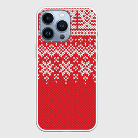 Чехол для iPhone 13 Pro с принтом Knitted Pattern в Рязани,  |  | Тематика изображения на принте: background | christmas | holiday | knitted | knitted pattern | pattern | snow | trees | winter | вязаный | вязаный узор | елки | зима | праздник | рождество | снег | узор | фон