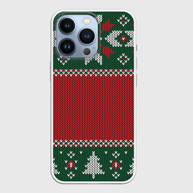 Чехол для iPhone 13 Pro с принтом Knitted Christmas Pattern в Рязани,  |  | Тематика изображения на принте: background | christmas | holiday | knitted | knitted pattern | pattern | trees | winter | вязаный | вязаный узор | елки | зима | праздник | рождество | узор | фон