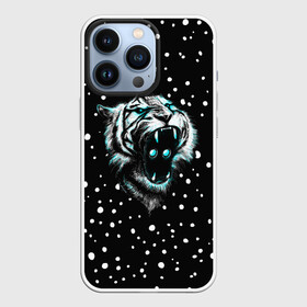 Чехол для iPhone 13 Pro с принтом Личина Тигра в Рязани,  |  | blue | christmas | eyes | face | glow | mask | muzzle | new | snow | symbol | tiger | winter | year | глаза | год | года | зима | лицо | личина | маска | нового | новый | рождество | свечение | символ | синее | снег | тигр | тигра