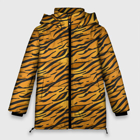 Женская зимняя куртка Oversize с принтом Тигровый Окрас (Tiger) в Рязани, верх — 100% полиэстер; подкладка — 100% полиэстер; утеплитель — 100% полиэстер | длина ниже бедра, силуэт Оверсайз. Есть воротник-стойка, отстегивающийся капюшон и ветрозащитная планка. 

Боковые карманы с листочкой на кнопках и внутренний карман на молнии | animal | beast | cat | predator | tiger | амурский тигр | белый тигр | год тигра | животное | зверь | кот | полосатая кошка | саблезубый тигр | тигр | хищник | царь джунглей | шерхан