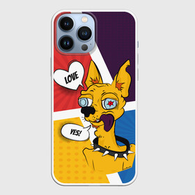 Чехол для iPhone 13 Pro Max с принтом Comics Пес Dog Love Yes в Рязани,  |  | comics | dog | pop art | собака | чихуахуа | яркий