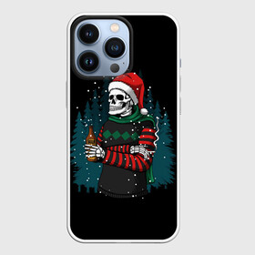 Чехол для iPhone 13 Pro с принтом НОВОГОДНИЙ СКЕЛЕТ в Рязани,  |  | 2022 | beer | christmas | cold | klaus | merry | new | santa | snow | winter | year | год | дед | елка | зима | клаус | лес | мороз | новый | рождество | санта | скелет | снег | холод | череп