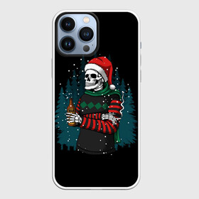 Чехол для iPhone 13 Pro Max с принтом НОВОГОДНИЙ СКЕЛЕТ в Рязани,  |  | 2022 | beer | christmas | cold | klaus | merry | new | santa | snow | winter | year | год | дед | елка | зима | клаус | лес | мороз | новый | рождество | санта | скелет | снег | холод | череп