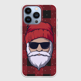 Чехол для iPhone 13 Pro с принтом SANTA HIPSTER | САНТА ХИПСТЕР в Рязани,  |  | 2022 | bad | christmas | cold | dab | dub | hipster | klaus | merry | new | santa | snow | winter | year | год | даб | зима | клаус | мороз | новый | рождество | санта | снег | хипстер | холод