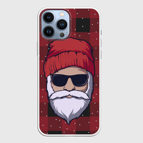 Чехол для iPhone 13 Pro Max с принтом SANTA HIPSTER | САНТА ХИПСТЕР в Рязани,  |  | 2022 | bad | christmas | cold | dab | dub | hipster | klaus | merry | new | santa | snow | winter | year | год | даб | зима | клаус | мороз | новый | рождество | санта | снег | хипстер | холод