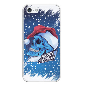 Чехол для iPhone 5/5S матовый с принтом Merry Christmas | Счастливого Рождества | Skull в Рязани, Силикон | Область печати: задняя сторона чехла, без боковых панелей | 2022 | christmas | cold | klaus | merry | new | santa | skull | snow | winter | year | год | дед | зима | клаус | мороз | новый | рождество | санта | скелет | снег | холод | череп