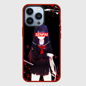 Чехол для iPhone 13 Pro с принтом SENPAI KATANA GIRL, БРЫЗГИ КРАСОК в Рязани,  |  | ahegao | girl | japanese anime | katana | kawai | kowai | oppai | otaku | senpai | sugoi | sword | waifu | yandere | ахегао | бабочки | девушка с мечом | катана | ковай | меч | отаку | семпай | сенпай | сэмпай