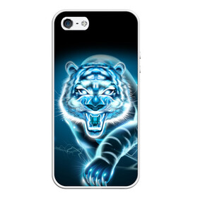 Чехол для iPhone 5/5S матовый с принтом НЕНОНОВЫЙ ТИГР 2022 | NEON TIGER NEW YEAR в Рязани, Силикон | Область печати: задняя сторона чехла, без боковых панелей | 2022 | beast | merry christmas | new year | red bow | santa hat | snow | tiger | winter | winter is coming | year of the tiger | год тигра | дед мороз | животные | звери | зверь | зима | зима 2022 | зима близко | новог | новогодни