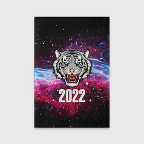 Обложка для паспорта матовая кожа с принтом ЧЁРНЫЙ ТИГР НОВЫЙ ГОД 2022   GRAY TIGER NEW YEAR в Рязани, натуральная матовая кожа | размер 19,3 х 13,7 см; прозрачные пластиковые крепления | Тематика изображения на принте: 2022 | beast | merry christmas | new year | red bow | santa hat | snow | tiger | winter | winter is coming | year of the tiger | год тигра | дед мороз | животные | звери | зверь | зима | зима 2022 | зима близко | новог | новогодни