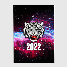 Постер с принтом ЧЁРНЫЙ ТИГР НОВЫЙ ГОД 2022   GRAY TIGER NEW YEAR в Рязани, 100% бумага
 | бумага, плотность 150 мг. Матовая, но за счет высокого коэффициента гладкости имеет небольшой блеск и дает на свету блики, но в отличии от глянцевой бумаги не покрыта лаком | 2022 | beast | merry christmas | new year | red bow | santa hat | snow | tiger | winter | winter is coming | year of the tiger | год тигра | дед мороз | животные | звери | зверь | зима | зима 2022 | зима близко | новог | новогодни