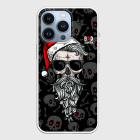 Чехол для iPhone 13 Pro с принтом Santa from Hell в Рязани,  |  | beard | christmas | hipster | new year | red cap | red eyes | santa claus | santa from hell | skulls | борода | дед мороз | красные глаза | красный колпак | новый год | рождество | санта из ада | санта клаус | хипстер | черепа