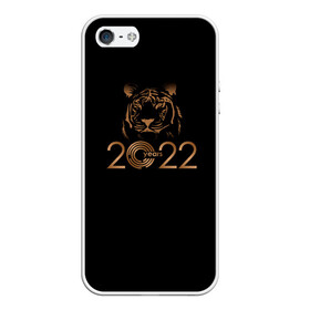 Чехол для iPhone 5/5S матовый с принтом 2022 Tiger Bronze Theme в Рязани, Силикон | Область печати: задняя сторона чехла, без боковых панелей | 2022 | год тигра | нг | новый год | подарки на новый год | праздник | рождество | тигр