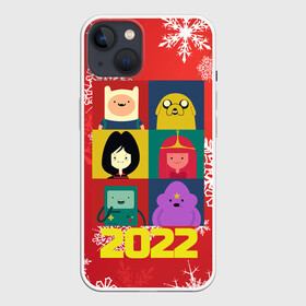 Чехол для iPhone 13 с принтом Новогоднее Время Приключений 2022 в Рязани,  |  | 2022 | adventure time | new year | время приключений | зима | праздник