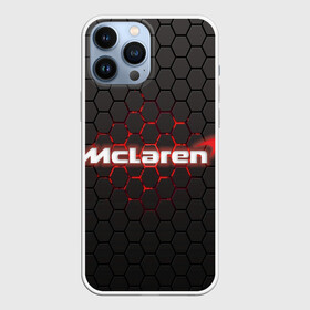 Чехол для iPhone 13 Pro Max с принтом McLaren carbon theme в Рязани,  |  | f1 | formula 1 | mclaren | авто | гонки | макларен | формула 1