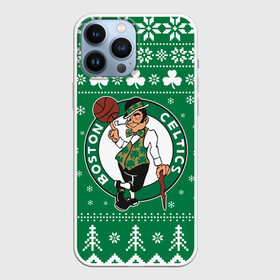 Чехол для iPhone 13 Pro Max с принтом Бостон Селтикс, Boston Celtics новогодний в Рязани,  |  | 2021 | 2022 | boston | boston celtics | celtics | christmas | merry | merry christmas | nba | new year | snow | ugly christmas | winter | баскетбол | бостон | бостон селтикс | зима | нба | новогодний | новогодняя | новый год | рождественски