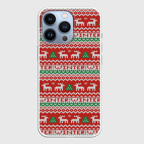 Чехол для iPhone 13 Pro с принтом Deer Christmas Pattern в Рязани,  |  | Тематика изображения на принте: background | christmas | christmas pattern | deer | herringbone | holiday | knitted pattern | new year | pattern | texture | tree | вязаный узор | елка | елочка | новогодний узор | новый год | олени | паттерн | праздник | рождество | текстура | узор | фон