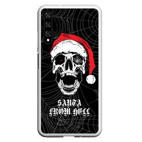 Чехол для Honor 20 с принтом Santa Сlaus from hell в Рязани, Силикон | Область печати: задняя сторона чехла, без боковых панелей | christmas | new year | red cap | santa claus | santa from hell | skull | spider web | дед мороз | красный колпак | новый год | паутина | рождество | санта из ада | санта клаус | череп