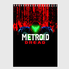 Скетчбук с принтом Metroid Dread Самус Аран и потеки крови в Рязани, 100% бумага
 | 48 листов, плотность листов — 100 г/м2, плотность картонной обложки — 250 г/м2. Листы скреплены сверху удобной пружинной спиралью | aran | dread | mercurysteam | metroid | nintendo | samus | samus aran | самус аран