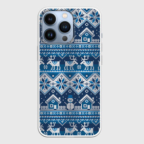 Чехол для iPhone 13 Pro с принтом Christmas Pattern в Рязани,  |  | Тематика изображения на принте: background | christmas | deer | holiday | house | knitted pattern | new year | pattern | snow | snowflakes | snowman | texture | winter | вязаный узор | домик | зима | новый год | олени | праздник | рождество | снег | снеговик | снежинки | текстура | узор