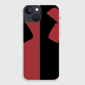 Чехол для iPhone 13 mini с принтом Улыбка на красно-черном фоне в Рязани,  |  | арт | граффити | искусство | лицо | рисунок | улыбка | фото