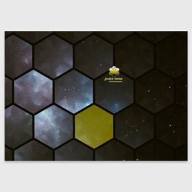 Поздравительная открытка с принтом JWST space cell theme в Рязани, 100% бумага | плотность бумаги 280 г/м2, матовая, на обратной стороне линовка и место для марки
 | james webb | jwst | webb | астрономия | астрофизика | вселенная | галактика | джеймс уэбб | звезды | космос | наблюдения | наука | телескоп