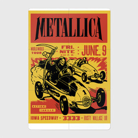 Магнитный плакат 2Х3 с принтом Metallica - Iowa Speedway playbill в Рязани, Полимерный материал с магнитным слоем | 6 деталей размером 9*9 см | Тематика изображения на принте: car | death | group | hard rock | hype | metallica | music | skull | speed | thrash metal | usa | группа | металлика | музыка | скорость | сша | тяжёлый рок | череп