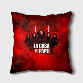 Подушка 3D с принтом БУМАЖНЫЙ ДОМ - LA CASA DE PAPEL - BELLA CIAO в Рязани, наволочка – 100% полиэстер, наполнитель – холлофайбер (легкий наполнитель, не вызывает аллергию). | состоит из подушки и наволочки. Наволочка на молнии, легко снимается для стирки | bella ciao | la casa de papel | бумажный дом | ла каса де | ла каса де папель | ла каса де пепел | лакаса | сериал | фильм