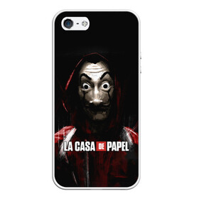 Чехол для iPhone 5/5S матовый с принтом РИСУНОК БУМАЖНЫЙ ДОМ - LA CASA DE PAPEL BELLA CIAO в Рязани, Силикон | Область печати: задняя сторона чехла, без боковых панелей | Тематика изображения на принте: bella ciao | la casa de papel | бумажный дом | ла каса де | ла каса де папель | ла каса де пепел | лакаса | сериал | фильм