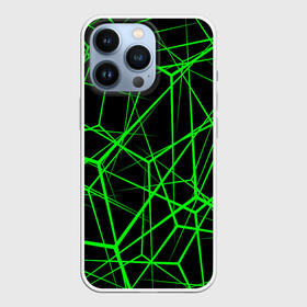 Чехол для iPhone 13 Pro с принтом Зеленые Полигоны в Рязани,  |  | зеленая абстракция | зеленая матрица | зеленая текстура | зеленые линии | зеленые полоски матрица | современное искусство