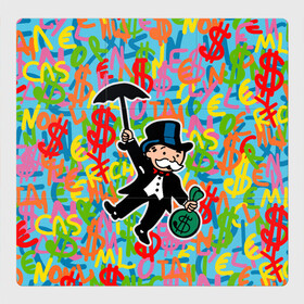 Магнитный плакат 3Х3 с принтом Alec Monopoly Капиталист с деньгами в Рязани, Полимерный материал с магнитным слоем | 9 деталей размером 9*9 см | Тематика изображения на принте: alec monopoly | art | capitalist | graffiti | money | retro | street style | urban style | алек монополи | арт | граффити | деньги | доллар | искусство | капиталист | кляксы | миллионер | монополия | ретро | рисунки | современное искусст