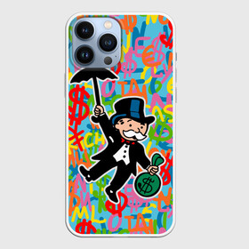 Чехол для iPhone 13 Pro Max с принтом Alec Monopoly Капиталист с деньгами в Рязани,  |  | alec monopoly | art | capitalist | graffiti | money | retro | street style | urban style | алек монополи | арт | граффити | деньги | доллар | искусство | капиталист | кляксы | миллионер | монополия | ретро | рисунки | современное искусст