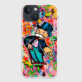 Чехол для iPhone 13 mini с принтом Alec Monopoly Капиталист Граффити в Рязани,  |  | alec monopoly | art | capitalist | graffiti | money | retro | street style | urban style | алек монополи | арт | граффити | деньги | доллар | искусство | капиталист | кляксы | миллионер | монополия | ретро | рисунки | современное искусст