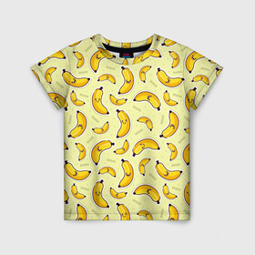 Детская футболка 3D с принтом Банановый Бум в Рязани, 100% гипоаллергенный полиэфир | прямой крой, круглый вырез горловины, длина до линии бедер, чуть спущенное плечо, ткань немного тянется | банан | банановый | бананы | паттерн | прикол | фрукты