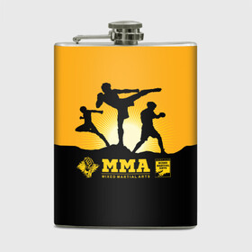 Фляга с принтом ММА (Mixed Martial Arts) в Рязани, металлический корпус | емкость 0,22 л, размер 125 х 94 мм. Виниловая наклейка запечатывается полностью | bellator | boxing | fight club | mixed martial arts | ufc | айкидо | беллатор | боевые искусства | боец | бои | бои без правил | бойцовский клуб | бокс | борьба | воин | джиуджитсу | дзюдо | единоборства | карате | кикбоксинг