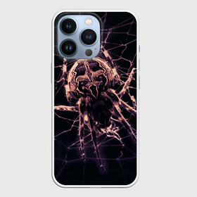 Чехол для iPhone 13 Pro с принтом Паук (neon) в Рязани,  |  | black | insect | neon | spider | tarantula | web | насекомое | неоновый | паук | паутина | тарантул | черный